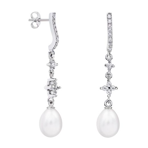 18kt White Gold Earrings Teardrop Argyor MRM 8mm (18)79B0504DE1 Topaz Pearls