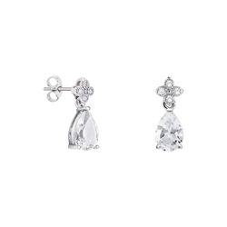 Pendientes Oro Blanco 18kts Lágrima Argyor MRM 9x6mm (18)79B0100TA1 Topacios Blanco