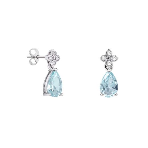 Pendientes Oro Blanco 18kts Lágrima Argyor MRM 9x6mm (18)79B0100TA2 Topacios Azul