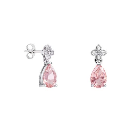 Arracades Or Blanc 18kts Llàgrima Argyor MRM 9x6mm (18)79B0100TA3 Topacis Rosa