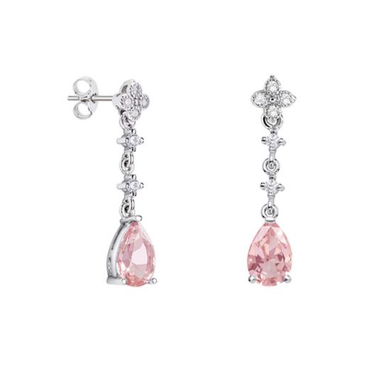 18kt White Gold Earrings Teardrop Argyor MRM 9x6mm (18)79B0102DA3 Pink Topaz Diamonds