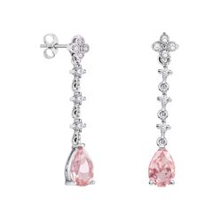 Pendientes Oro Blanco 18kts Lágrima Argyor MRM 9x6mm (18)79B0103DA3 Diamantes Topacio Rosa