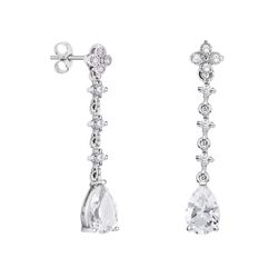 Pendientes Oro Blanco 18kts Lágrima Argyor MRM 9x6mm (18)79B0103TA1 Topacios Blanco