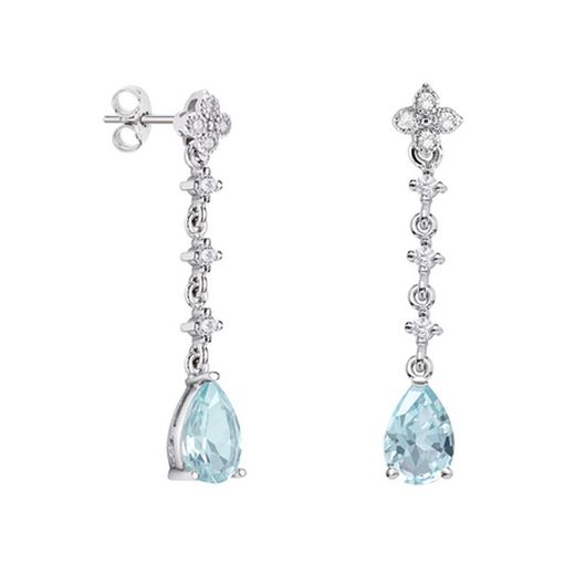 18kt White Gold Earrings Teardrop Argyor MRM 9x6mm (18)79B0103TA2 Blue Topaz