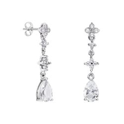 Pendientes Oro Blanco 18kts Lágrima Argyor MRM 9x6mm (18)79B0104TA1 Topacios Blanco