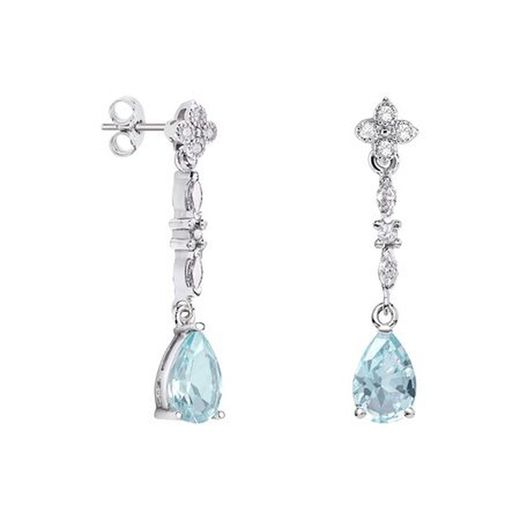 Arracades Or Blanc 18kts Llàgrima Argyor MRM 9x6mm (18)79B0105DA2 Topacis Blau Diamants