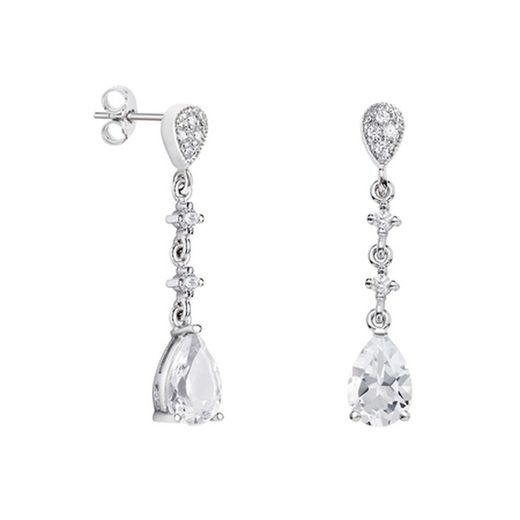 18kt White Gold Earrings Teardrop Argyor MRM 9x6mm (18)79B0202DA1 White Topaz Diamonds