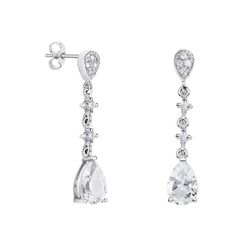 Pendientes Oro Blanco 18kts Lágrima Argyor MRM 9x6mm (18)79B0202TA1 Topacios Blanco