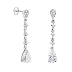 Pendientes Oro Blanco 18kts Lágrima Argyor MRM 9x6mm (18)79B0203TA1 Topacios Blanco