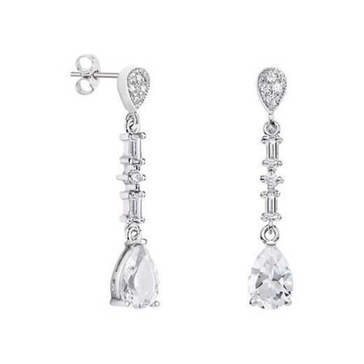 18kt White Gold Earrings Teardrop Argyor MRM 9x6mm (18)79B0206DA1 White Topaz Diamonds
