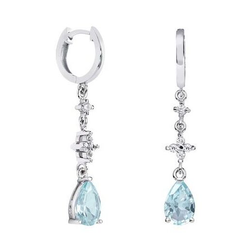Arracades Or Blanc 18kts Llàgrima Argyor MRM 9x6mm (18)79B0304TA2 Topacis Blau