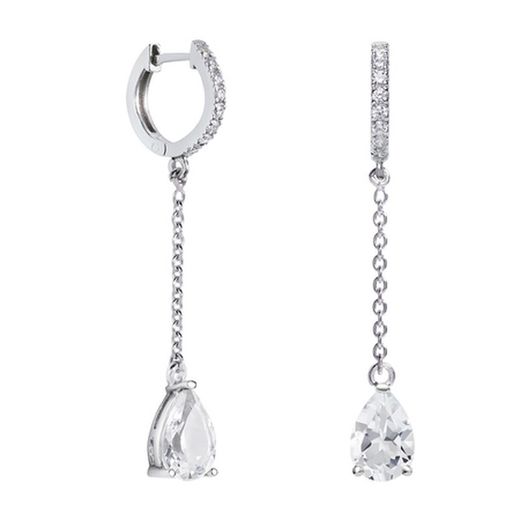 Pendientes Oro Blanco 18kts Lágrima Argyor MRM 9x6mm (18)79B0407TA1 Topacios Blanco Diamantes