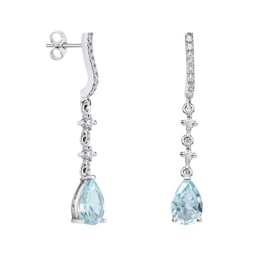 Arracades Or Blanc 18kts Llàgrima Argyor MRM 9x6mm (18)79B0502DA2 Topacis Blau Diamants