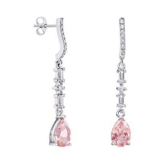18kt White Gold Earrings Teardrop Argyor MRM 9x6mm (18)79B0506DA3 Pink Topaz Diamonds