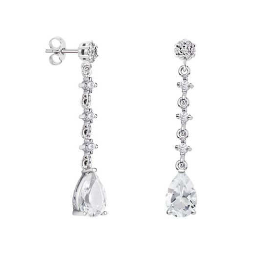 Pendientes Oro Blanco 18kts Lágrima Argyor MRM 9x6mm (18)79B0603DA1 Topacios Blanco Diamantes