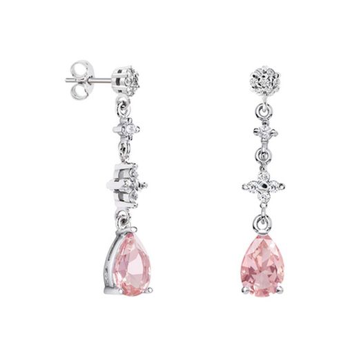 18kt White Gold Earrings Teardrop Argyor MRM 9x6mm (18)79B0604TA3 Pink Topaz