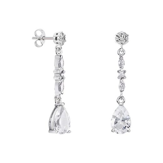 18kt White Gold Earrings Teardrop Argyor MRM 9x6mm (18)79B0605TA1 White Topaz Diamonds