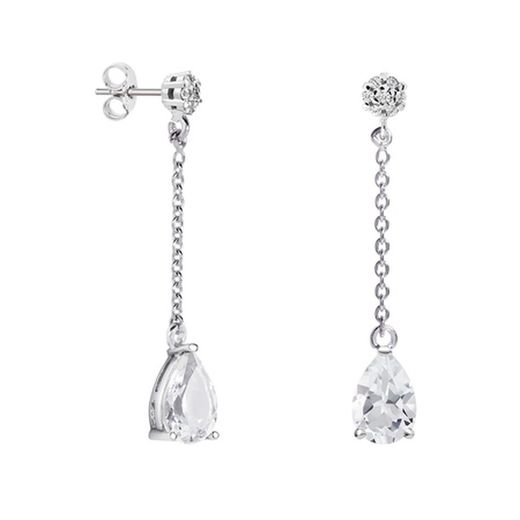 18kt White Gold Earrings Teardrop Argyor MRM 9x6mm (18)79B0607TA1 White Topaz