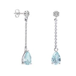 18kt White Gold Earrings Teardrop Argyor MRM 9x6mm (18)79B0607TA2 Blue Topaz