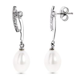 Pendientes Oro Blanco 18kts 15856 Perla