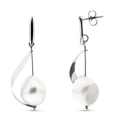 Pendientes Oro Blanco 18kts 15903 Perla
