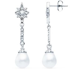 Pendientes Oro Blanco 18kts 36x8mm 21139 Perla