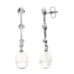 Pendientes Oro Blanco 18kts 15860 Perla