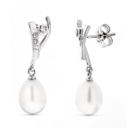 Pendientes Oro Blanco 18kts 15859 Perla