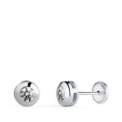 Pendientes Oro Blanco 18Kts N5950-6BT Chaton Galeria Circonita
