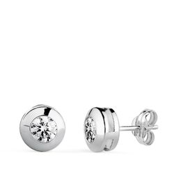 Pendientes Oro Blanco 18Kts N5950-8BP Chaton Galeria Circonita