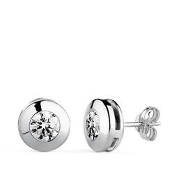 Pendientes Oro Blanco 18Kts N5950-9BP Chaton Galeria Circonita