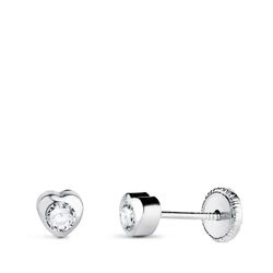 Pendientes Oro Blanco 18kts N5998-3BT Corazón Circonita 4x4mm