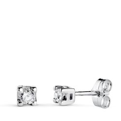 Pendientes Oro Blanco 18Kts P1896.010-1 Diamantes Talla Brillante 2,75mm 0,20qt si-h