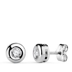 Pendientes Oro Blanco 18Kts P1900-OBP340 Diamantes 3,40 mm 0,300qt vs2-g