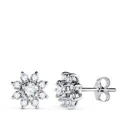 Pendientes Oro Blanco 18Kts P30183-1OBDI Cuajo 18 Diamantes 1,00qt g-vs2