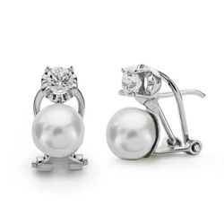 Pendientes Oro Blanco 18kts 7-4,5mm 11907 Perla