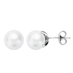 Pendientes Oro Blanco 18kts 7,5-8mm 11903-OB Perla