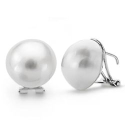 Pendientes Oro Blanco 18kts Perla Japonesa 14mm 11917