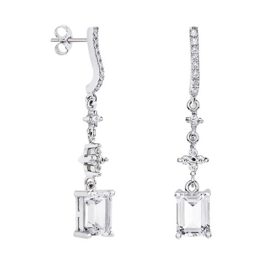 18kt White Gold Earrings Rectangle Argyor MRM 8x6mm (18)79B0504TB1 White Topaz