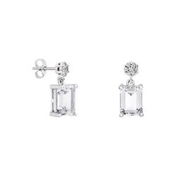 Pendientes Oro Blanco 18kts Rectangulo Argyor MRM 8x6mm (18)79B0600TB1 Topacios Blanco