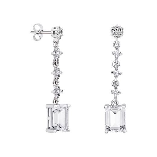 18kt White Gold Earrings Rectangle Argyor MRM 8x6mm (18)79B0603DB1 White Topaz