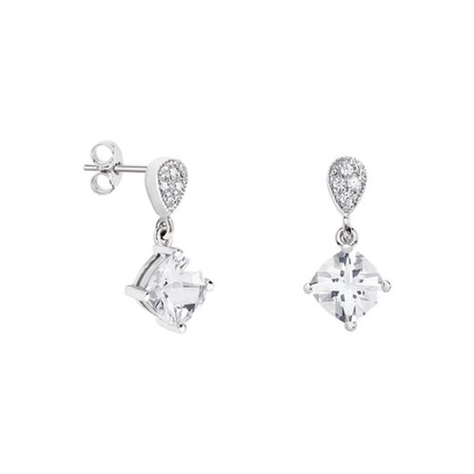 Pendientes Oro Blanco 18kts Rombo Argyor MRM 7x7mm (18)79B0200DC1 Topacios Blanco Diamantes