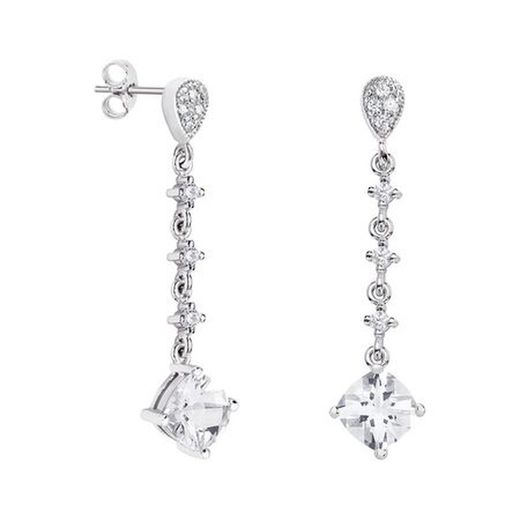 Orecchini in oro bianco 18 kt Rombo Argyor MRM 7x7mm (18)79B0203DC1 Topazio bianco Diamanti
