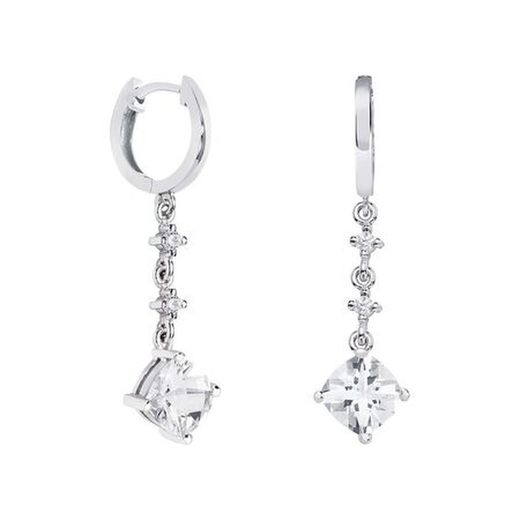 Arracades Or Blanc 18kts Rombo Argyor MRM 7x7mm (18)79B0302TC1 Topacis Blanc