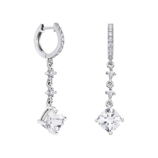 Orecchini in oro bianco 18 kt Rombo Argyor MRM 7x7mm (18)79B0402DC1 Topazio bianco Diamanti