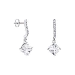 Pendientes Oro Blanco 18kts Rombo Argyor MRM 7x7mm (18)79B0500DC1 Topacios Blanco Diamantes