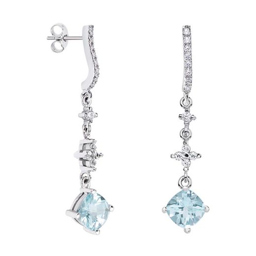 Arracades Or Blanc 18kts Rombe Argyor MRM 7x7mm (18)79B0504DC2 Topais Blau Diamants