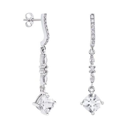18kt White Gold Earrings Rhombus Argyor MRM 7x7mm (18)79B0505DC1 White Topaz Diamonds
