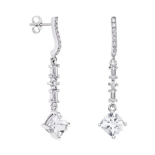 18kt White Gold Earrings Rhombus Argyor MRM 7x7mm (18)79B0506DC1 White Topaz Diamonds
