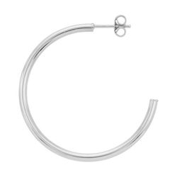 Pendientes Oro Blanco 9krs Argyor MRM Mujer (9)9K2684.4G Medio Aro Liso En Brillo
